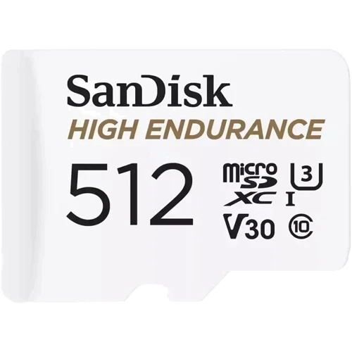 Карта памяти SanDisk 512GB microSDXC Class 10 UHS-I U3 V30 High Endurance + adapter (SDSQQNR-512G-GN6IA): Объем 512 ГБ
