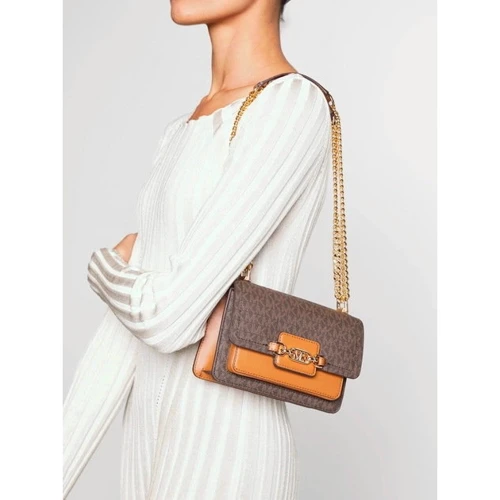 Жіноча сумка крос боді Michael Kors HEATHER LG SHLDR темно-коричнева (30S2G7HL3B252): Стать жіночий