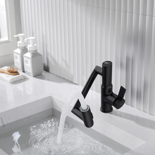 Смеситель для раковины Lefton Single-Hole Rotatable Faucet with Temperature Display-BF2204 Matt Black: Термостат Нет