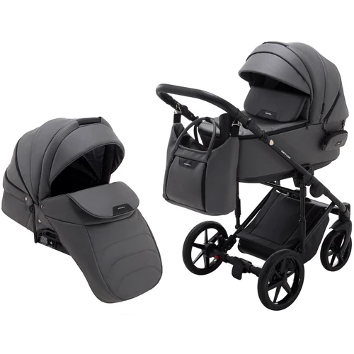 Коляска 2 в 1 Adamex Porto Light Экокожа SA-4 темно-серая (625715)