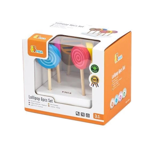 Набор игрушечных леденцов Viga Toys из дерева 6 шт (44529) фото 5