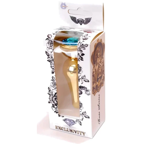 Анальная пробка с кристаллом BOSS of TOYS Boss Series - Jewellery Gold BUTT PLUG Light Blue, BS6400067