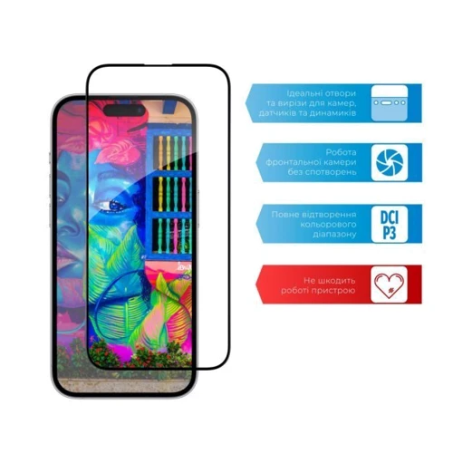 Захисне скло для iPhone ACCLAB Tempered Glass Full Glue ESD Black для iPhone 11/XR: Тип аксесуара защитное стекло