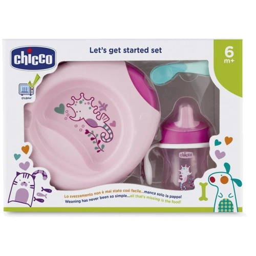 Набір дитячого посуду Chicco Meal Set 6 м+ рожевий (16200.11)