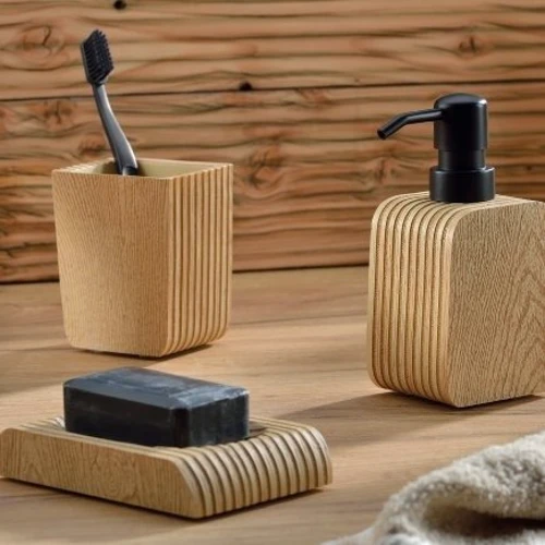 Склянка для зубних щіток KELA Kaiu під дерево 8х6х9.5 см (23683)