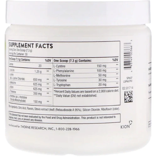 Thorne Research, Amino Complex, Lemon, 7.7 oz (219 g) (THR-00366): Тип Комплексные