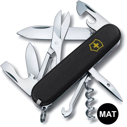 Мультитул Victorinox CLIMBER MAT черный матовый лак с желт. лого (Vx13703.3_M0008p): Тип мини-мультитул