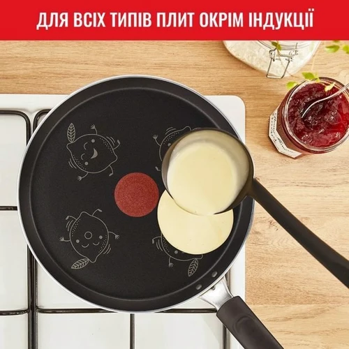 Сковорода Tefal Fruits +лопатка 25 см (B4381002): Тип варочной поверхности Электрическая, Стеклокерамическая, Галогеновая, Газовая