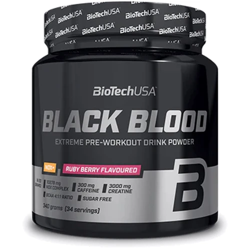 Предтренировочный комплекс BiotechUSA Black Blood NOX+ 340 g / 34 servings / Ruby berry
