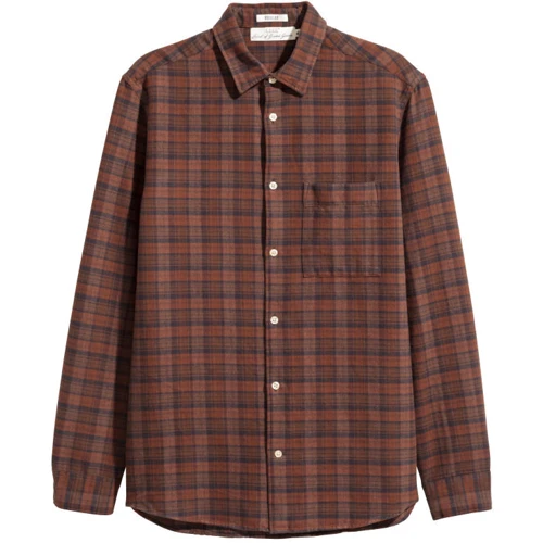 Рубашка H&M 4597495 48 коричневая с длинным рукавом: Длина рукава Длинный