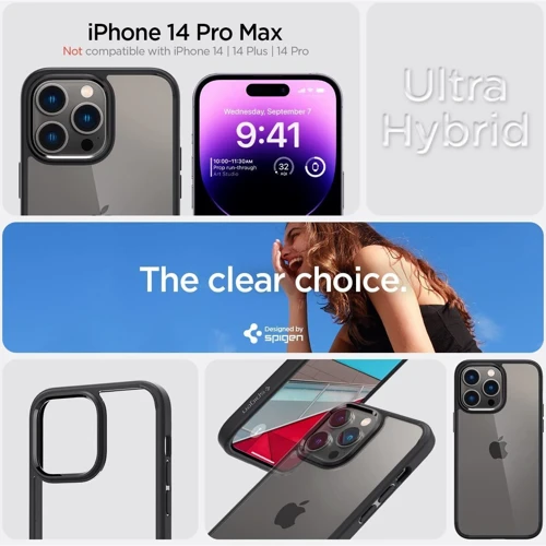 Чехол для iPhone Spigen Ultra Hybrid Matte Black (ACS04817) for iPhone 14 Pro Max фото 6