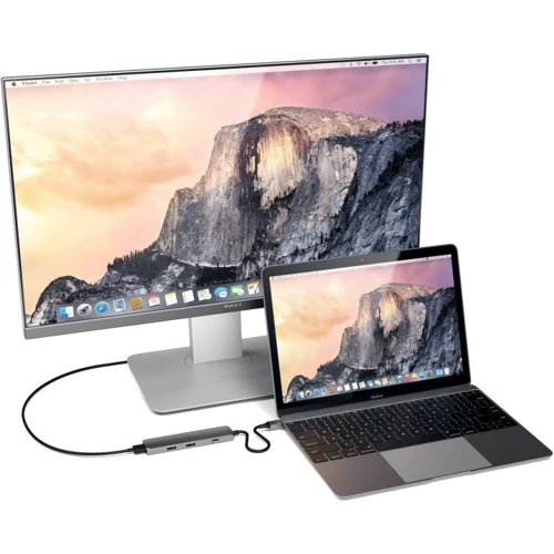 Адаптер Satechi Adapter USB-C to HDMI+USB-C+2xUSB3.0 Space Grey (ST-CMAM) фото 4