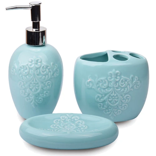 Набор для ванной комнаты Lefard 3 пр. (940-010): Тип Подставка для зубных щеток, Дозатор для мыла, Мыльница