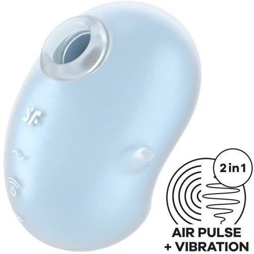 Вакуумный клиторальный стимулятор с вибрацией Satisfyer Cutie Ghost Blue