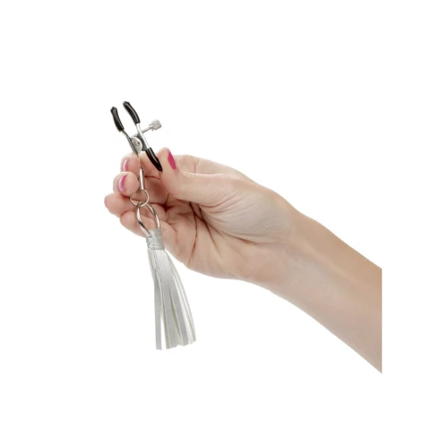 Зажимы для сосков CalExotics Playful Tassels Nipple Clamps с кисточками, серебристый