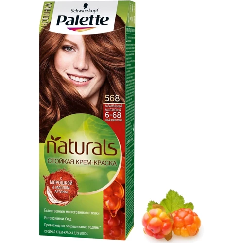 Palette Naturals Крем-краска для волос 6-68 (568) Карамельный каштановый 110 ml: Объем, мл 110
