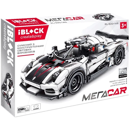 Конструктор IBLOCK PL-920-148 728дет., МЕГАCAR