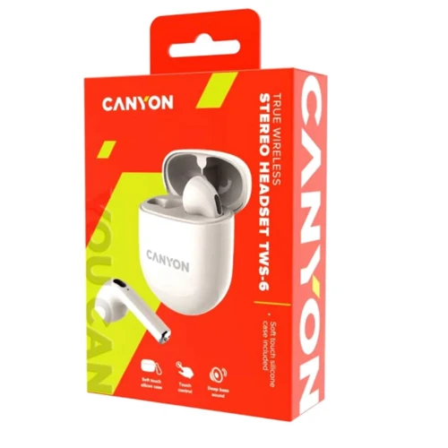 Наушники Canyon TWS-6 Beige (CNS-TWS6BE): Тип конструкции вкладыши