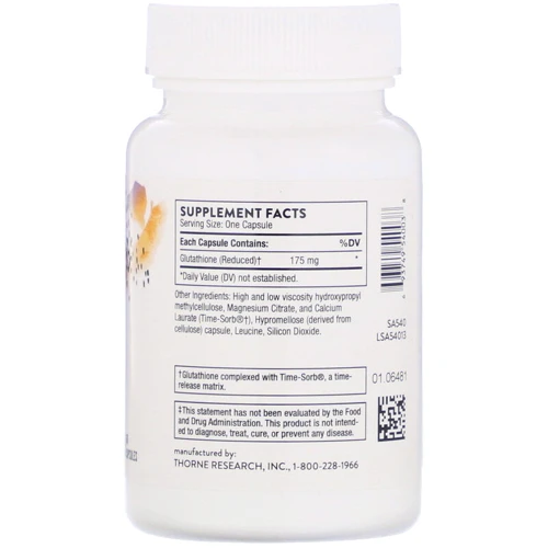 Thorne Research Glutathione-SR 60 Caps Глутатион-SR: Тип Глутатион