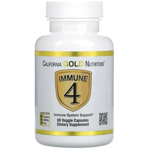 California Gold Nutrition Immune 4 Средство для укрепления иммунитета 60 вегетарианских капсул