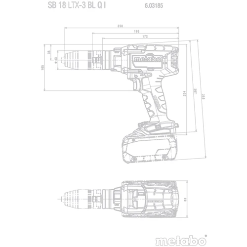 Шуруповерт Metabo SB 18 LTX-3 BL Q I (603185660): Тип патрона быстрозажимной