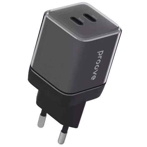Зарядное устройство Proove Wall Charger 2xUSB-C Pure GaN Max 67W Black (WCPU67022201)