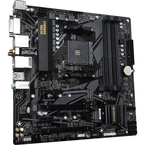 GIGABYTE B550M DS3H AC: Разъемы на плате SATA 3.0, M.2