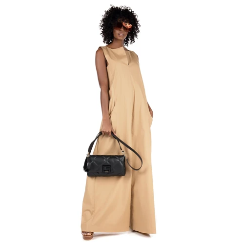 Жіноча сумка-сетчел Guess Brightside Shoulder Bag чорна (HWQB7580190-BLA): Тип ручки Зі знімним ременем, З знімною ручкою, Плечовий ремінь, Довга ручка