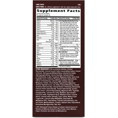 GNC Earth Genius Men's Multivitamin, 60 Vegetarian Capsules (CN6787): Тип Мультивитамины