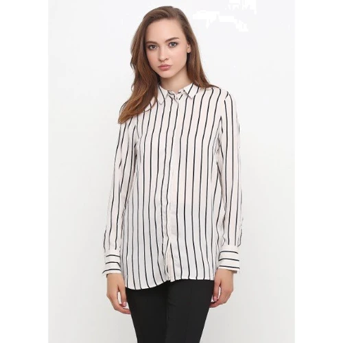 Блуза H&M 4781255 44 белая с длинным рукавом
