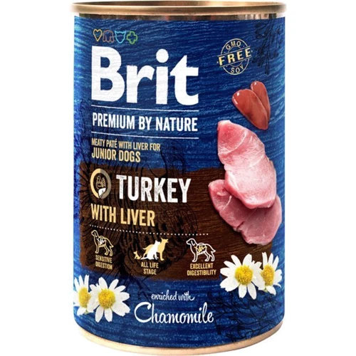 Влажный корм Brit Premium by Nature Turkey with Liver 800 g для собак (8595602538577)