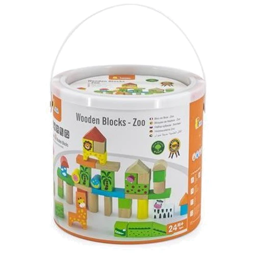 Дерев'яні кубики Viga Toys Зоопарк 50 шт 3 см (50286): Тип кубики