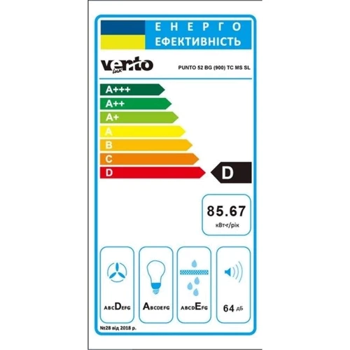 Витяжка Ventolux Punto 52 BG (900) TC MS SL: Матеріал корпусу металл / стекло