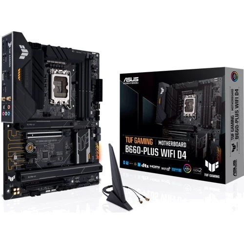Asus TUF GAMING B660-PLUS WIFI D4: Разъемы на задней панели USB 3.2 Gen 2, USB 3.2 Gen 1, USB 2.0, S/PDIF (Оптический), Ethernet RJ-45
