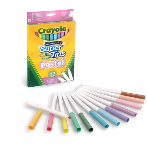 Фломастери CRAYOLA Supertips (washable) пастельні 12 шт (58-7515): Тип Смываемые