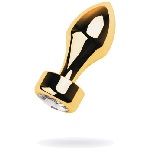 Анальная пробка с кристаллом Metal By Toyfa Gold anal plug