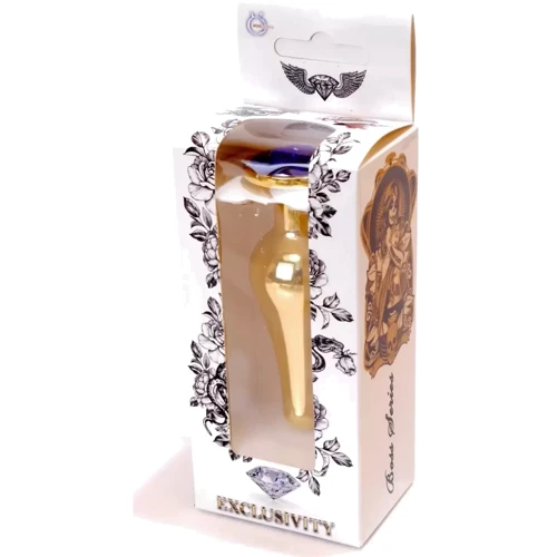 Анальная пробка с кристаллом BOSS of TOYS Boss Series - Jewellery Gold BUTT PLUG Dark Blue, BS6400068