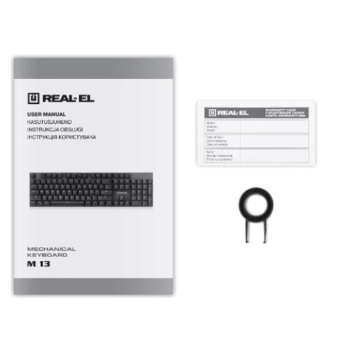 Клавиатура REAL-EL M 13 Grey: Количество клавиш 104