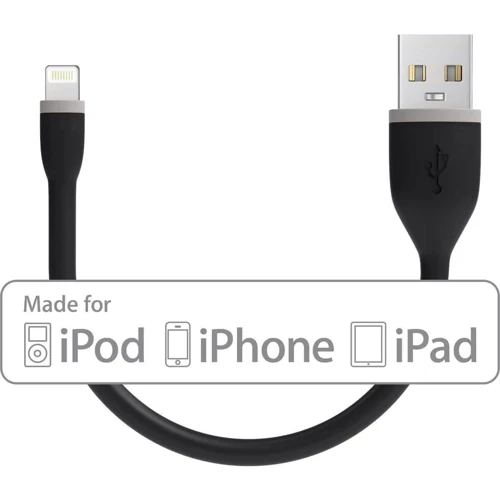 Кабель Satechi USB Cable to Lightning Flexible Charging 15cm Black (ST-FCL6B) фото 4