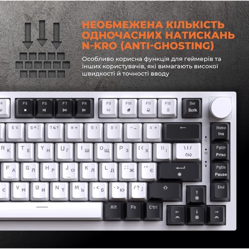 Клавиатура GamePro MK160W (Red) с Hot-Swap RGB White фото 13