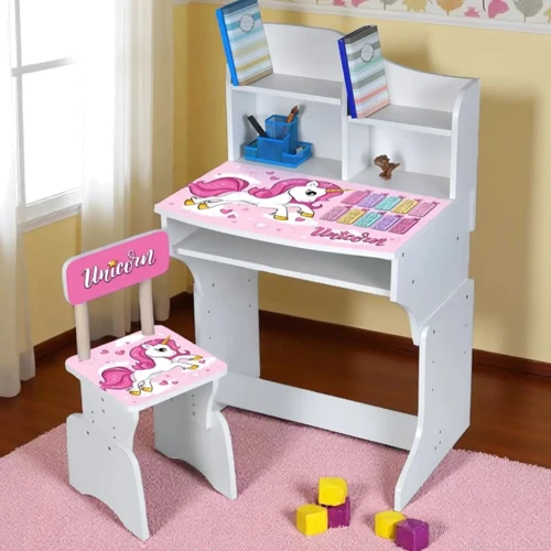 Дитяча парта зі стільцем Bambi Єдиноріг, таблиця множення (M 904-2)