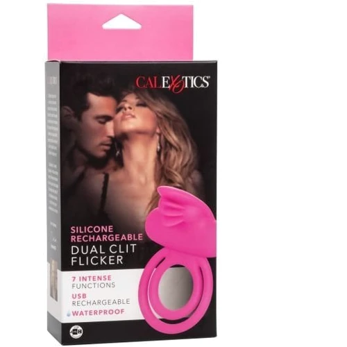 Эрекционное кольцо со стимулятором клитора CalExotics Dual Clit Flicker Enhancer