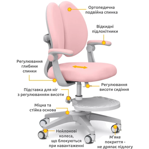 Детское кресло Mealux Sprint Duo Pink (Y-412 KP) фото 7
