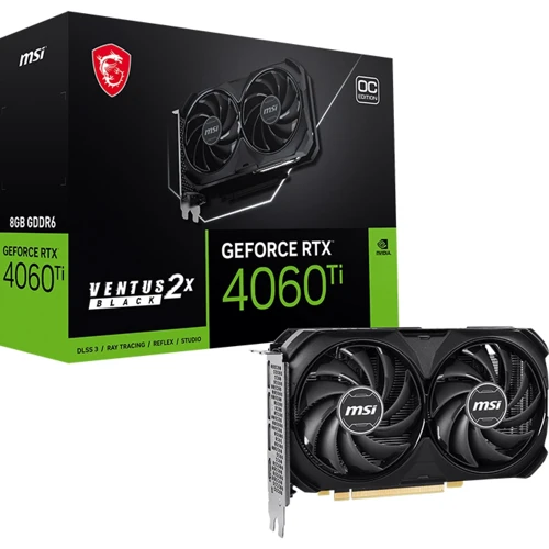 Видеокарта MSI GeForce RTX 4060 Ti 8GB GDDR6 VENTUS 2X BLACK OC: Интерфейс PCI Express 4.0 x16