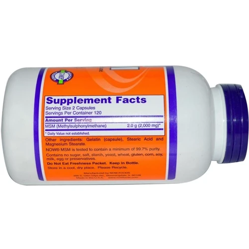 NOW Foods MSM 1000 mg Veg Capsules 240 caps: Форма выпуска Капсулы