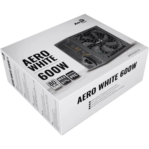 Блок живлення Aerocool Aero White 600W (4710562753929): Модульні (знімні) кабелю Відсутнє