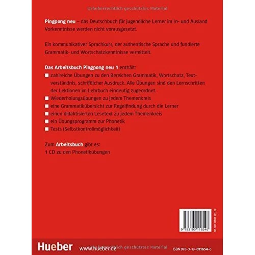 Pingpong Neu 1: Arbeitsbuch: Виробник Hueber