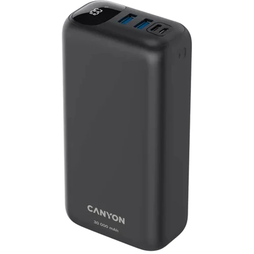 Внешний аккумулятор Canyon Power Bank 30000mAh PD 20W Black (CNE-CPB301B): Встроенный кабель нет