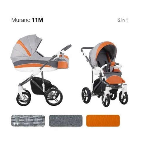 Универсальная коляска 2 в 1 Bebetto Murano New (М11) серый/терракотовый