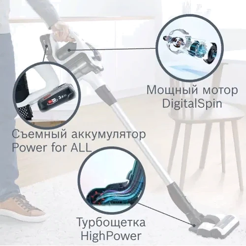 Пылесос Bosch BBS812PCK: Тип пылесоса ручной (вертикальный)